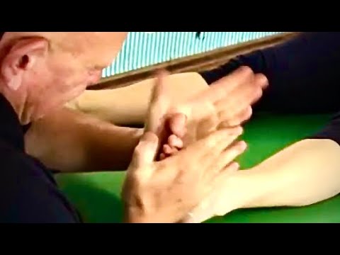 Deep foot massage using tools. Reflexology and loosening up a tight foot. Kristy part 6