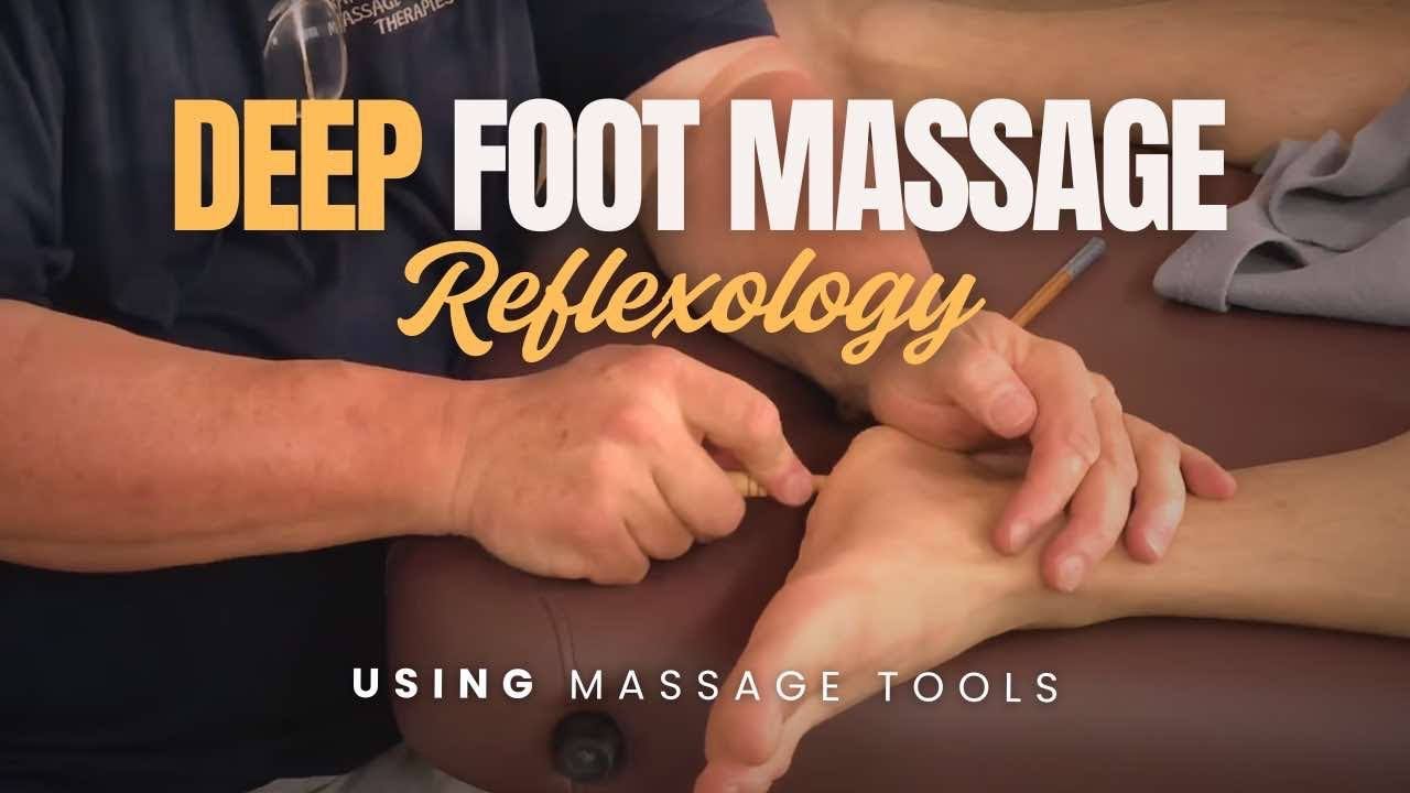 Deep foot massage. Reflexology. Foot massage using tools. Raynor massage in London on Jeremy part 6.