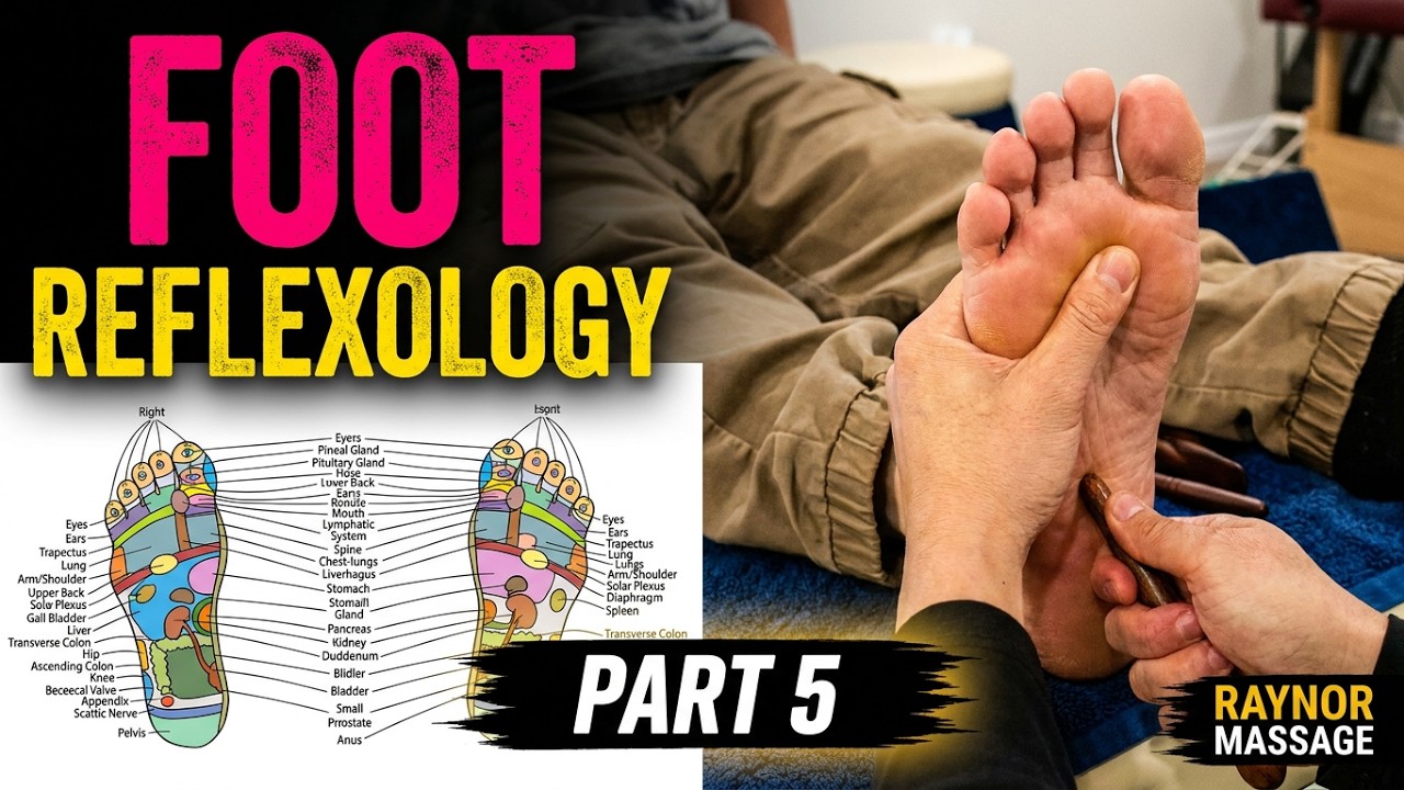 Deep foot massage using Thai reflexology massage tools to get rid of deep seated tension in my feet